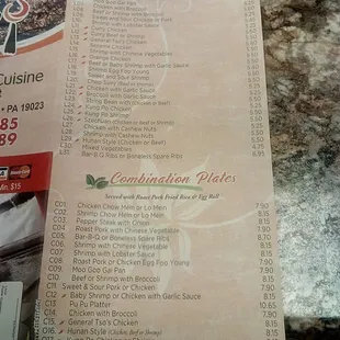 menu