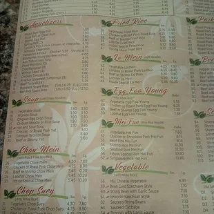 menu