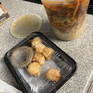 Beef Ramen and Shrimp dumplings
