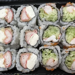 Left: "Kani Tempura" Right: ORDERED the Boston Roll and got California Roll with mostly cucumber..