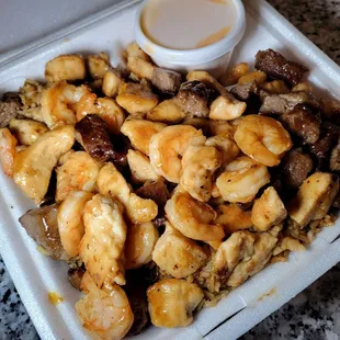 Hibachi over Pork Fried Rice