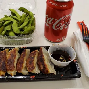 Gyoza, Edamame and a cold Coca-Cola... :-)