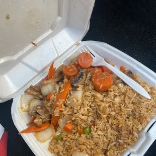 Hibachi vegetable dinner