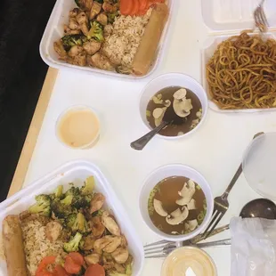 a variety of food items