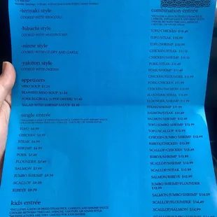 a hand holding a menu