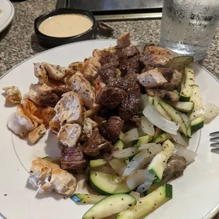Warrior dinner. It had filet mignon, chicken and shrimp!