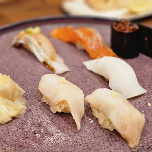 Mirugai, Squid, Ocean Trout, Striped Jack, Ikura