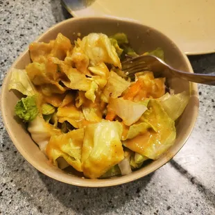 Salad with ginger dressing