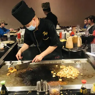 a chef preparing food