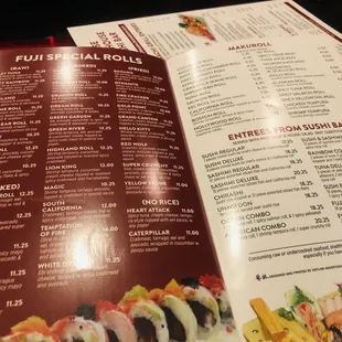 menu, sushi and sashimi