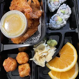 Coconut Shrimp bento box