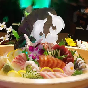 a plate of sushi