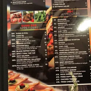 the menu