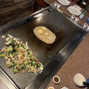 Smiley face on fried rice