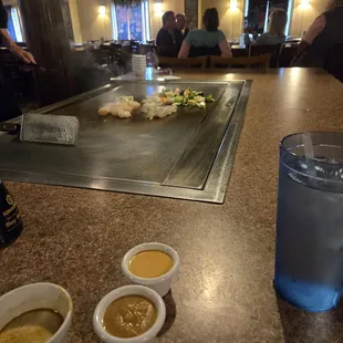 Seafood is on the grill