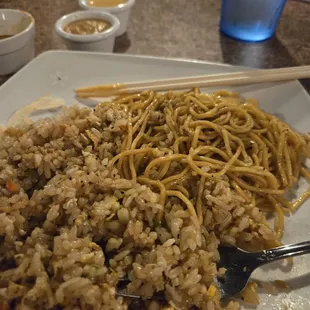 Fried rice and yaki soba so good