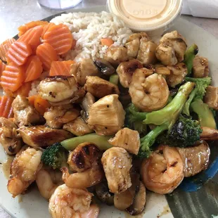 Teriyaki chicken and shrimp