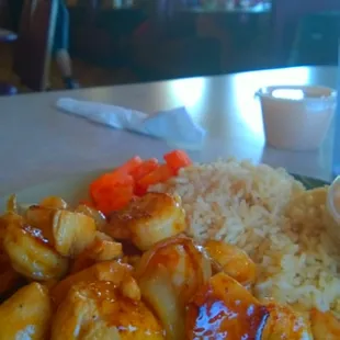 Shrimp and chicken hibachi combo