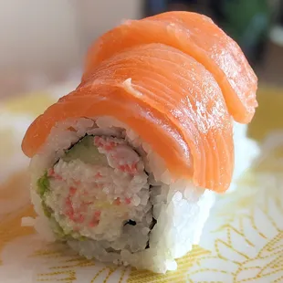 salmon on california roll