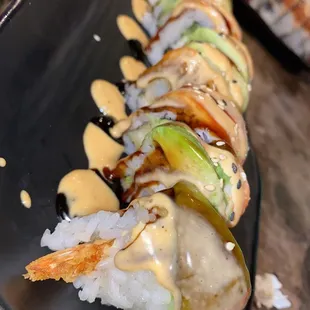 a close up view of the roll