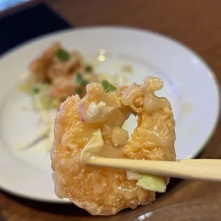 Macadamia coated shrimp