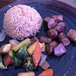 Hibachi Steak Lunch, Fried Rice, Veggies