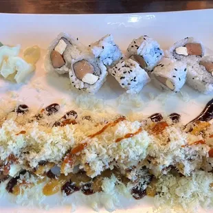 Volcano Roll and Philly Roll