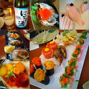 sashimi, sushi, sushi and sashimi, food