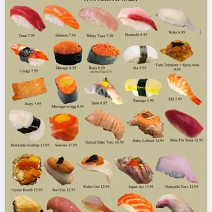 Menu: Nigiri