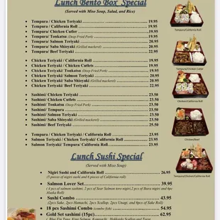 Menu: Lunch Bento Box