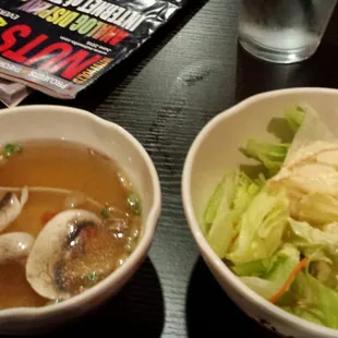 The obligatory pre-Hibachi dinner salad &amp; soup