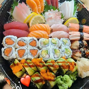 sashimi, sushi, sushi and sashimi, food
