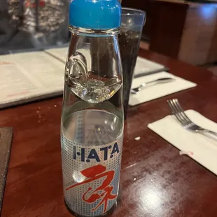 a bottle of water on a table