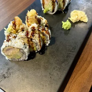 Chicken Tempura and Shrimp Tempura roll lunch
