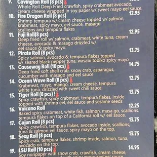 menu