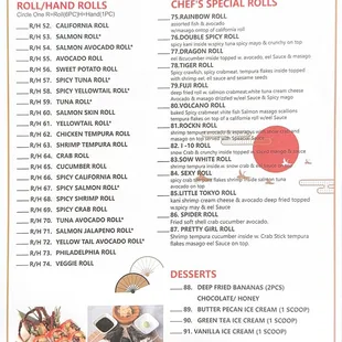 menu