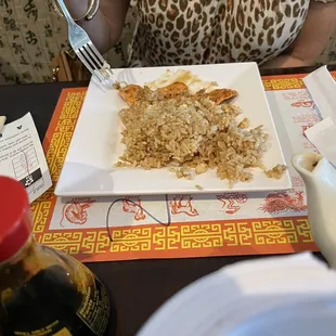 Tammy had salmon and fried rice.