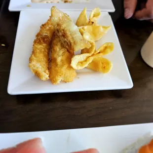 Crab Rangoon and tempura
