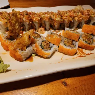 Front is super spider roll and aqua bear in back