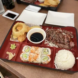 ig: @whatsviveating  |  beef teriyaki bento box