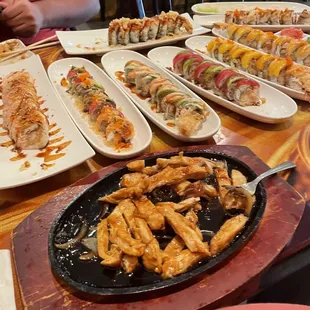 sushi, food, sashimi, sushi and sashimi