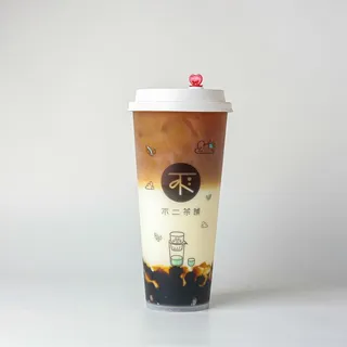 White Peach Oolong Tea Latte with Boba