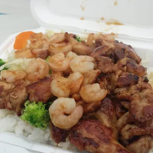 Shrimp and chicken teriyaki