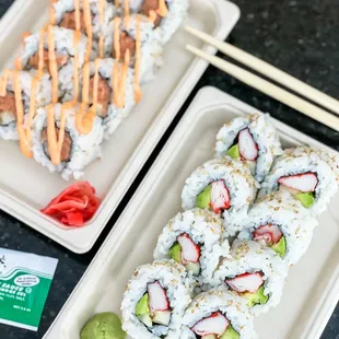 California and Spicy Tuna Roll