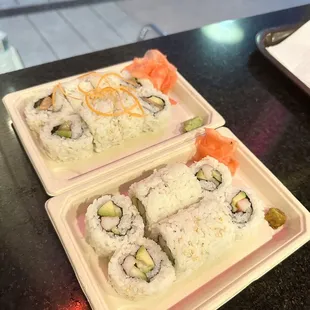 Salmon Avocado Roll California Roll