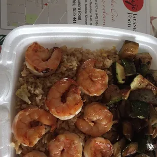 #16 shrimp w fried rice &amp; veggies