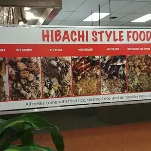 a display of different types of food