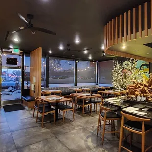 Inside a restaurant