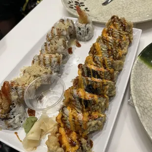 Crunchy shrimp roll and the #1 roll