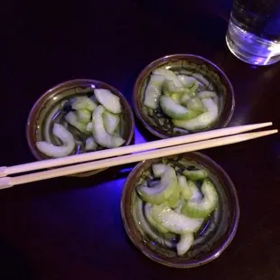 Special treat! Cucumbers in vinegar of some sort